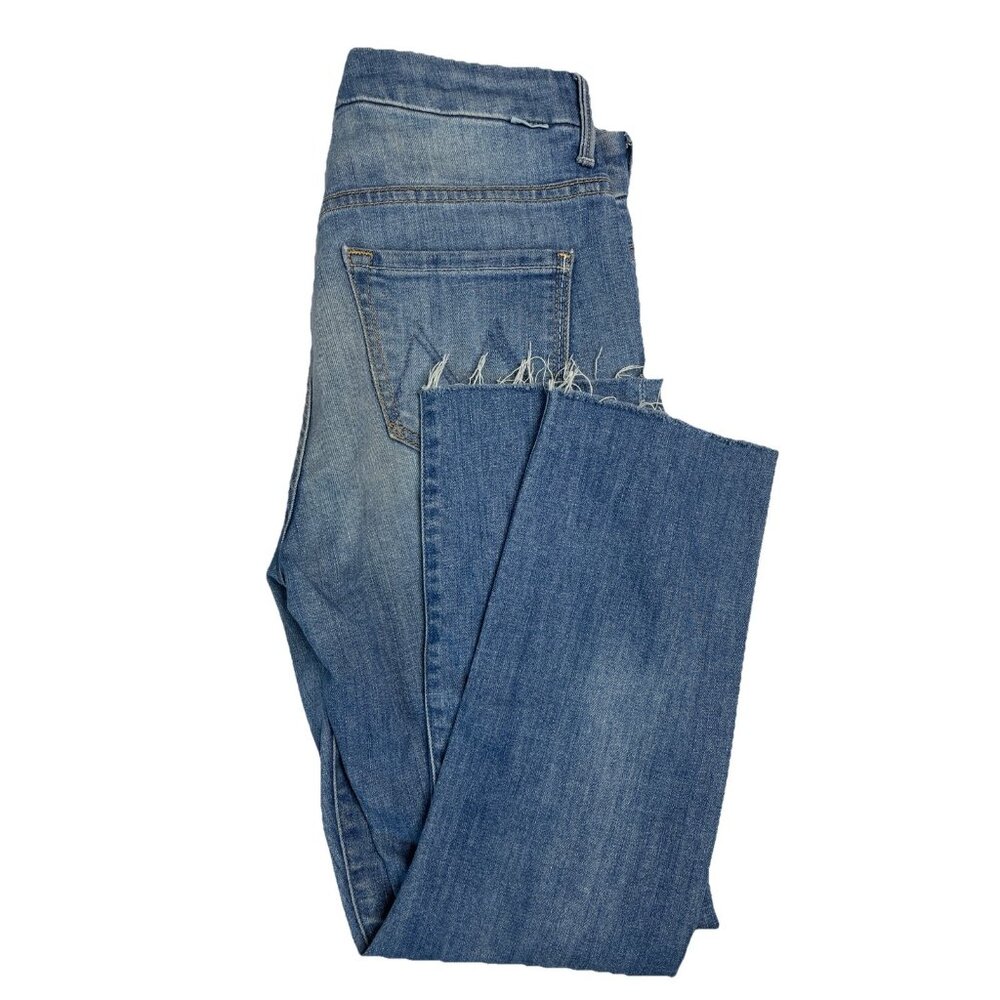 Mother Womens 25 HW Looker Ankle Fray Blue Denim Jeans‎ Distressed